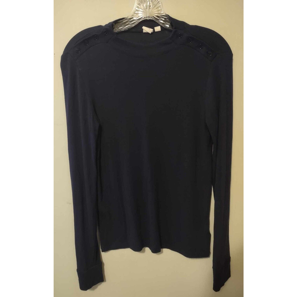 GAP Navy Long Sleeve Top Button Detail Size Small